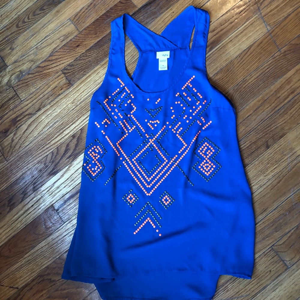 Blue Beaded Camisole